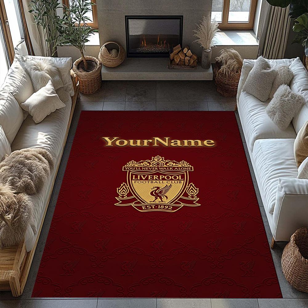 Liverpool Customized Name Floor Mat Design for Kitchen Bedrooms Balcony Decorate room Anti-slip Rug Decorate Offices Perfect Gift for Friends & Family