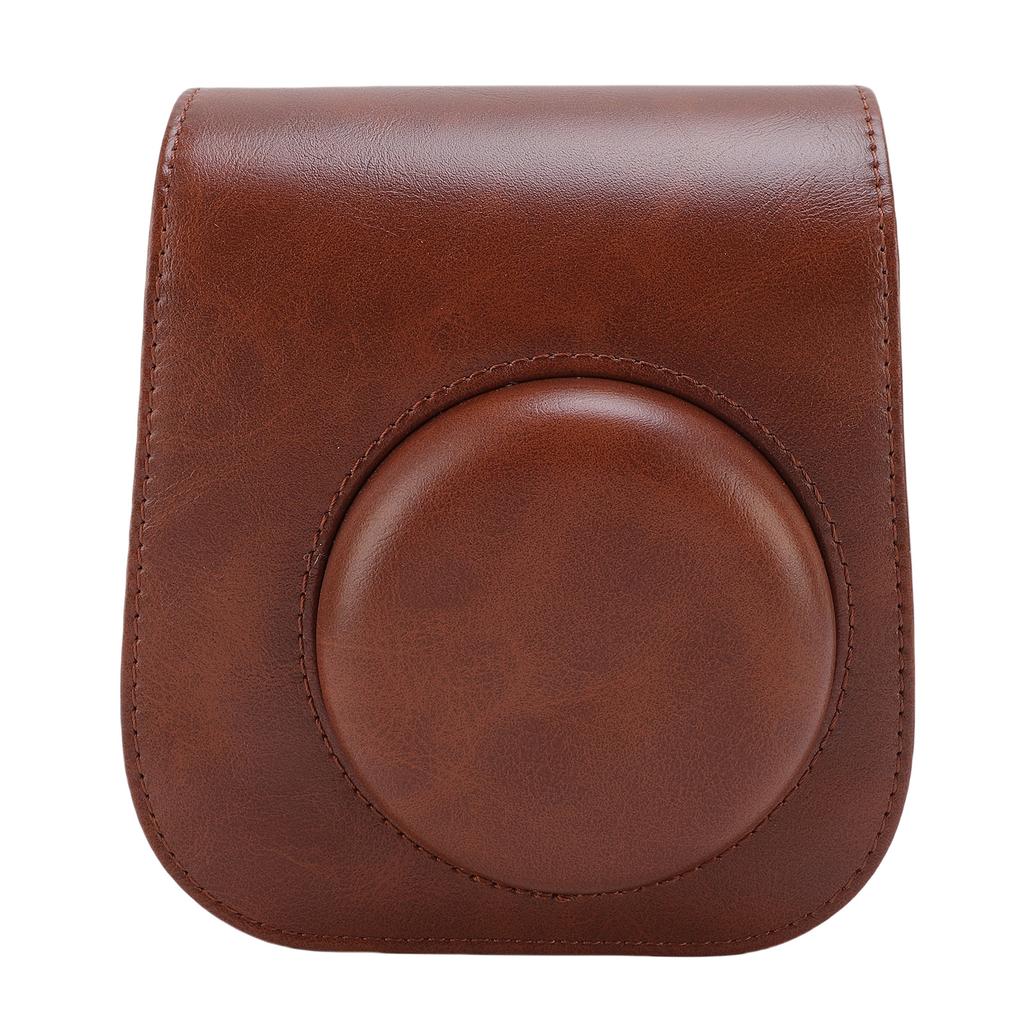 Protective Case Fit for Fujifilm Mini12 Mini11 Camera PU Leather Instant Camera Storage Bag with Shoulder Strap Brown