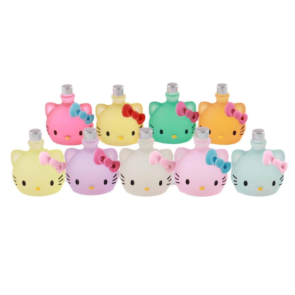 10/50PCS Resin Miniature Cute 3D Matte Luminous Cartoon Small Bottle Handmade DIY Decorative Material