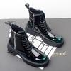 Мужская мода в корейском стиле панк клубная одежда ковбойские ботинки на платформе лакированная обувь осенне-зимние ботильоны ботильоны мужские
