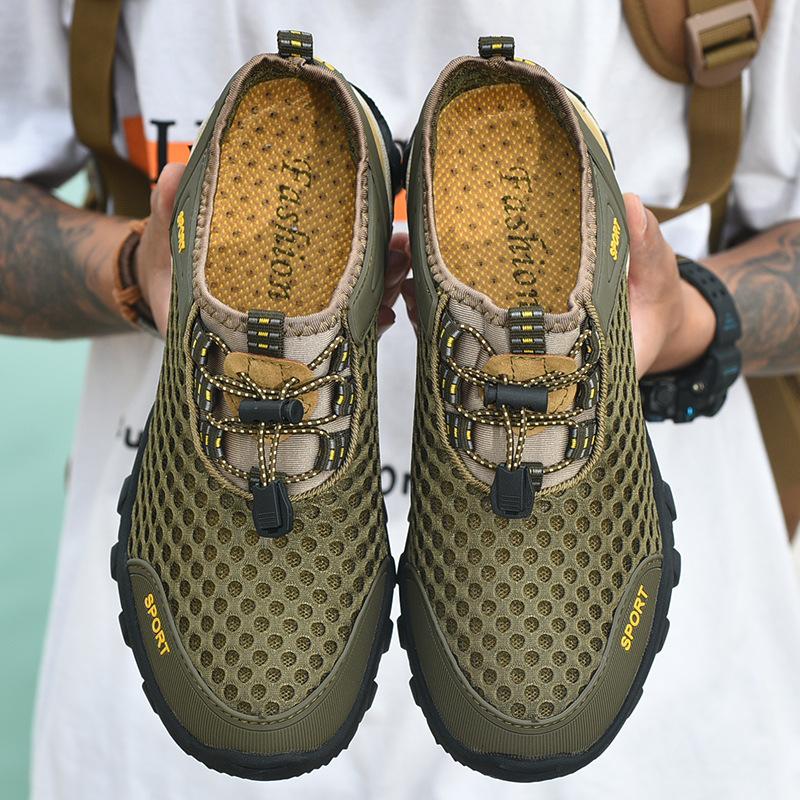 Mesh Shoes Summer Breathable Wading Shoes Men's Sports Leisure Running Tide Shoes Mesh Climbing Shoes Xiezi