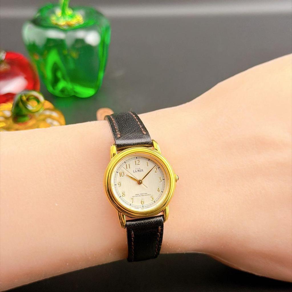 Used [Rare/Beautiful] Old Citizen Club La Mer Gray Quartz Ladies Watch