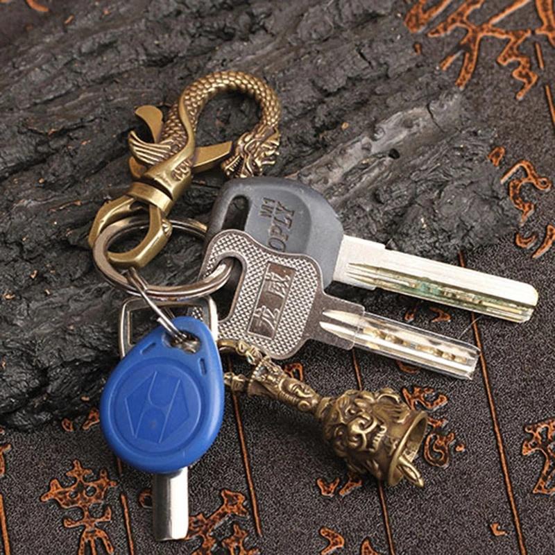 Новые винтажные медные фигурки дракона, маленькие украшения, ретро латунные автомобильные брелки с животными, украшения для офисного стола, аксессуары