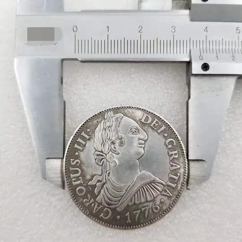 Старинный испанский серебряный доллар 1776 года № 01