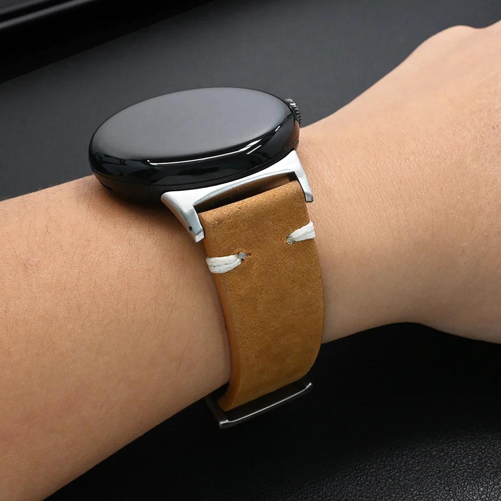 Кожаный ремешок для Google Pixel Watch 3 45 мм Мужской браслет Замененные аксессуары Ремешок для Google Pixel Watch 3 2 1 41 мм Браслет