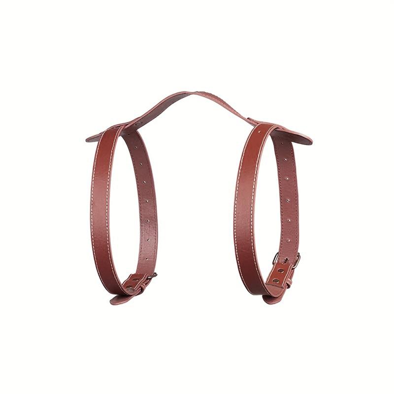 Leather Picnic Blanket Strap Brown Color for Outdoors Leather Metal Picnic Mat Strap Blanket Strap