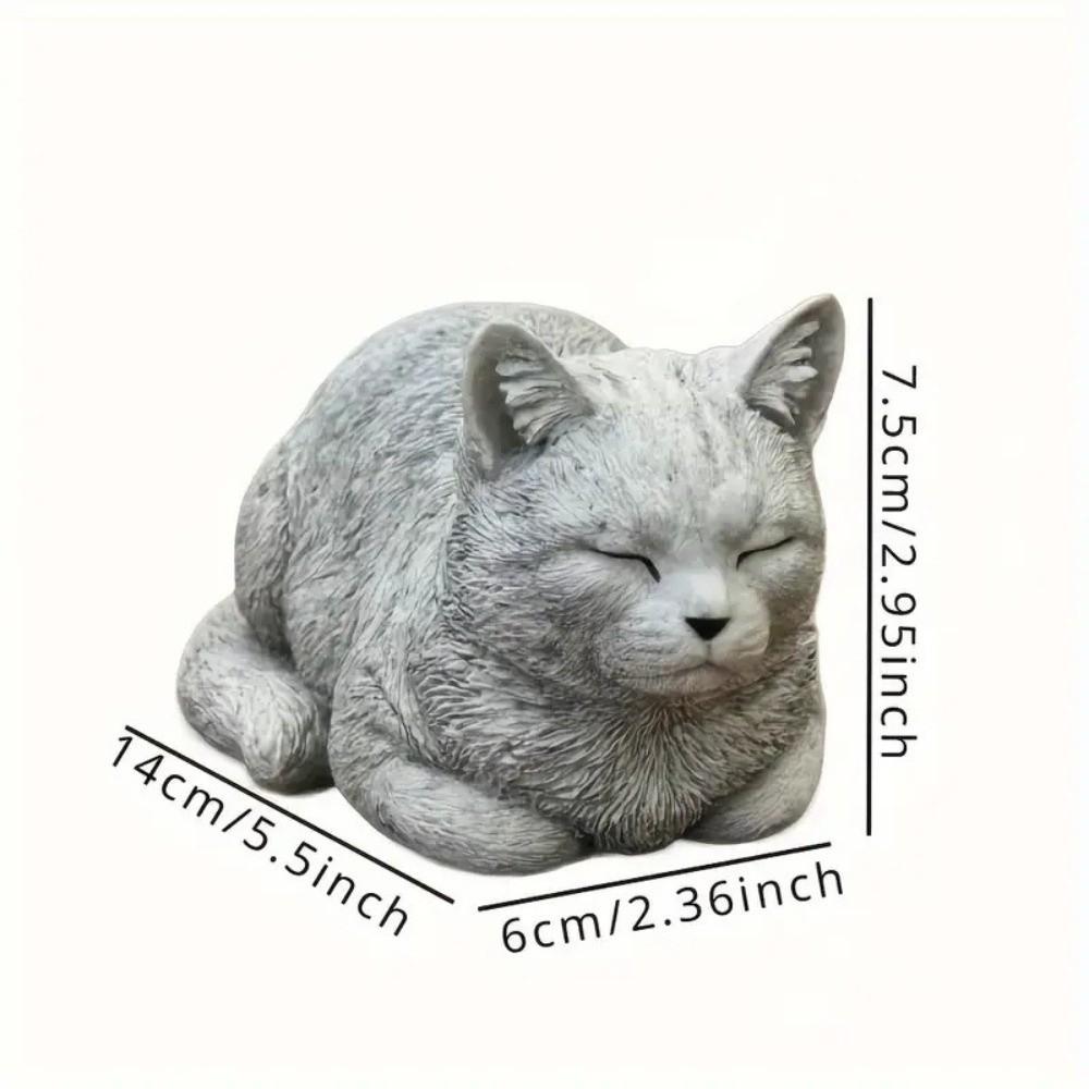 Кошачье украшение Смола Статуэтка кошки Реалистичная Уникальная Скульптура кошки Мультяшные фигурки животных Двор