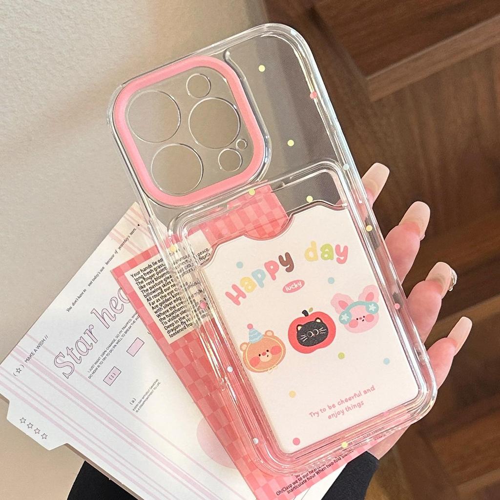 Чехол-картхолдер для телефона Apple MVUCA с красочным мультяшным принтом в горошек