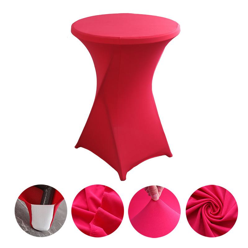Height Stretch Round Tablecloth Cocktail Table Cover Spandex Table Cloth Bar Hotel Party Wedding Elastic TableCloth Decor