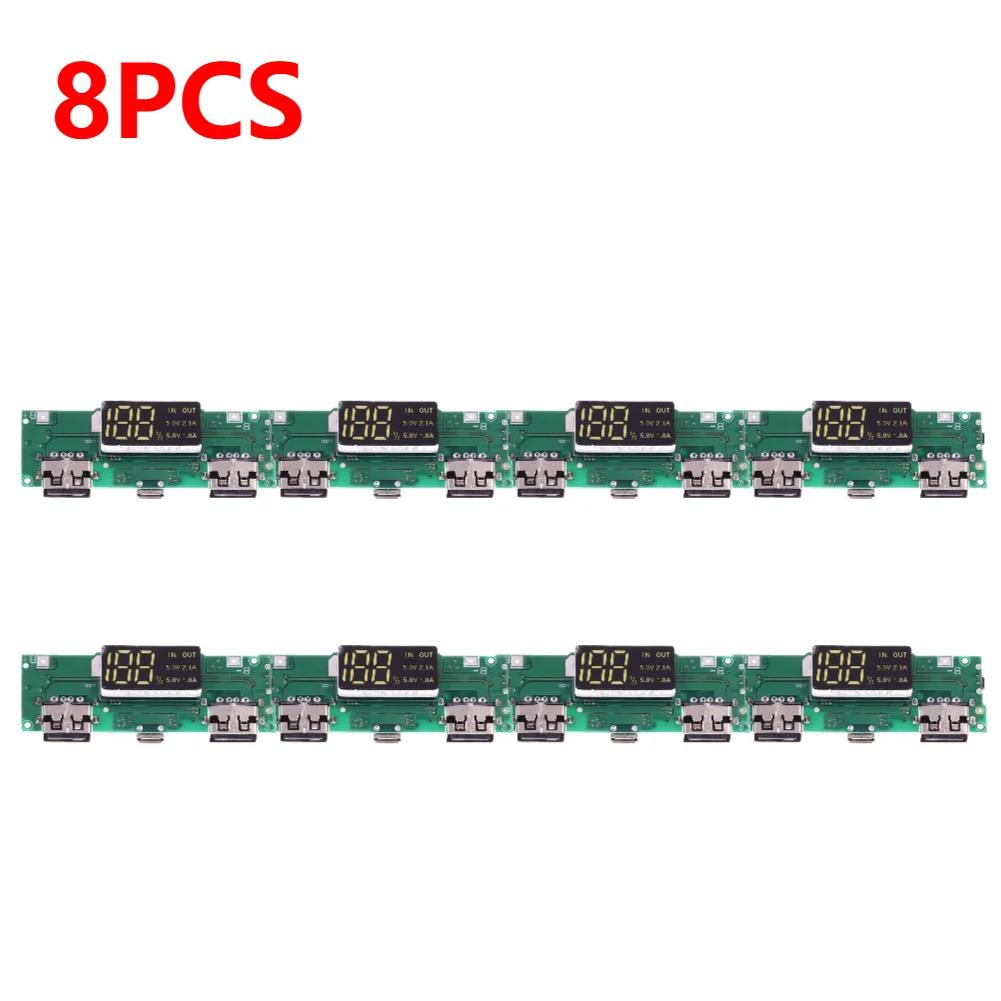 1-10 шт. Мини-модуль зарядки 18650 со светодиодом, двойной USB 5V2.4A 2A /1A, Micro/Type-C USB, плата зарядного устройства для литиевых батарей Power Bank