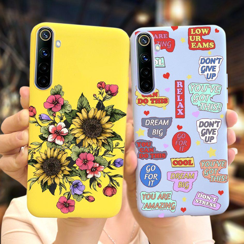 Для Realme 6 6 Pro Чехол Милые Узоры Молочной Коровы и Цветов Мягкая Задняя Крышка Для OPPO Realme 6 6S 6Pro RMX2061 Coque Funda Realme6 Capa