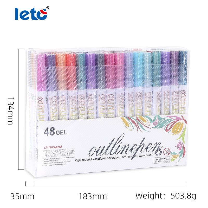 Набор флуоресцентных ручек Letu с двойной линией для ведения дневника и DIY-проектов - Водонепроницаемый, Идеально подходит для студентов и художников