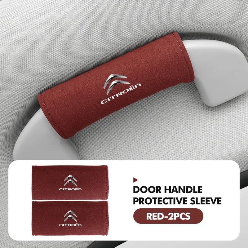 AER4 2pcs Car Roof Armrest Pull Cover Handle Gloves Protection For Citroen Jumper Celysee Cactus Picasso Aircross Saxo Grand