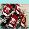 Cute Cartoon Christmas Stockings In Red Fabric For Festive Tree Decorations