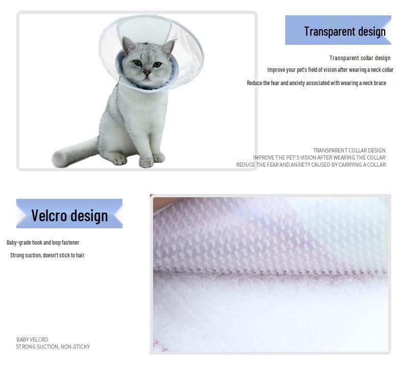 Cat Grooming Anti-Scratch & Bite Protective PVC Collar Set