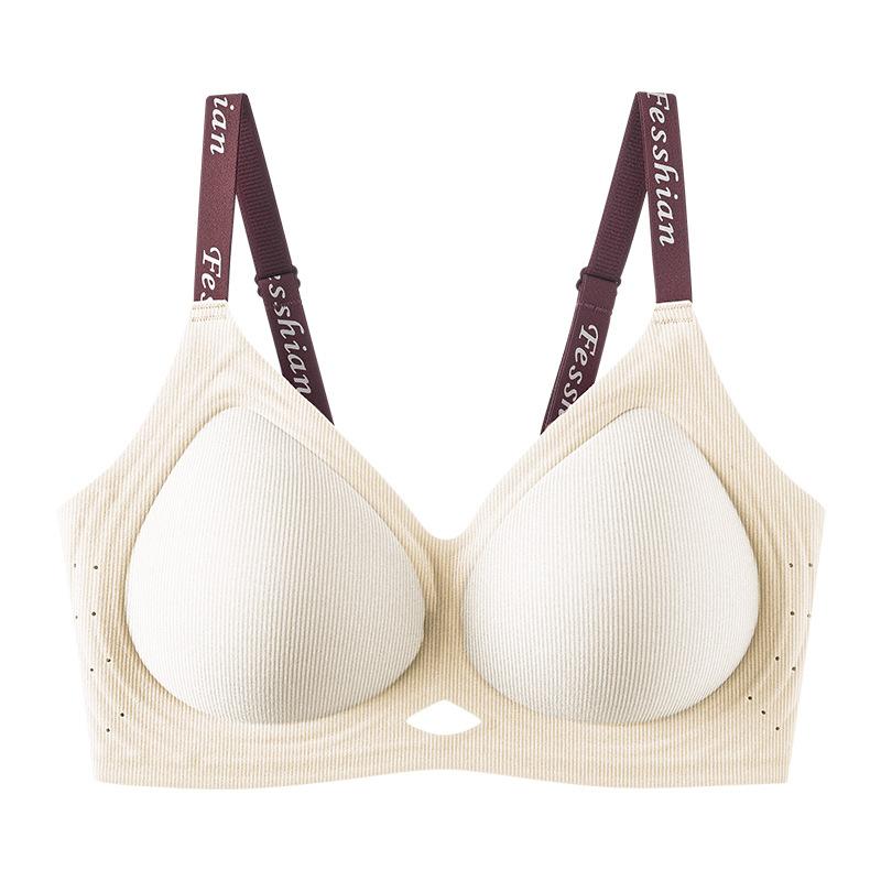 Quality version Contrast color Thread non-marking Medium thin comfortable underwear Women's small breasts gather jelly strips Soft support bra cover