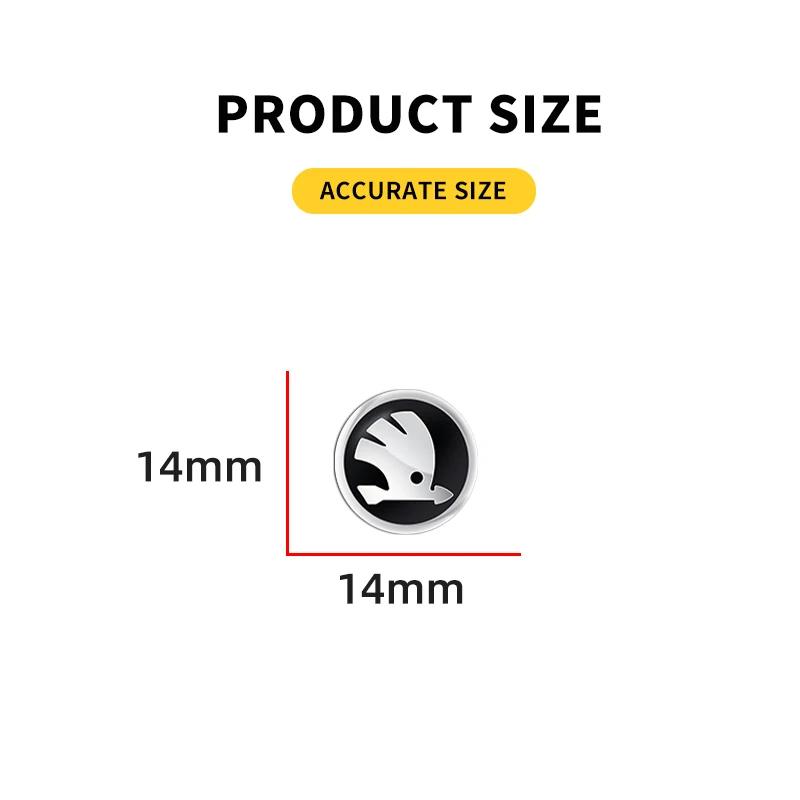 bqfhy4 11mm 14mm Car Logo Styling Remote Control Key Sticker For Skoda Octavia MK2 MK 2 3 A5 A7 A8 Fabia Karoq Superb Rapid Kamiq Scala