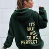 Womens Oversized Hooded Sweatshirt With Letter Print Loose Fit Long Sleeve Casual Streetwear Top