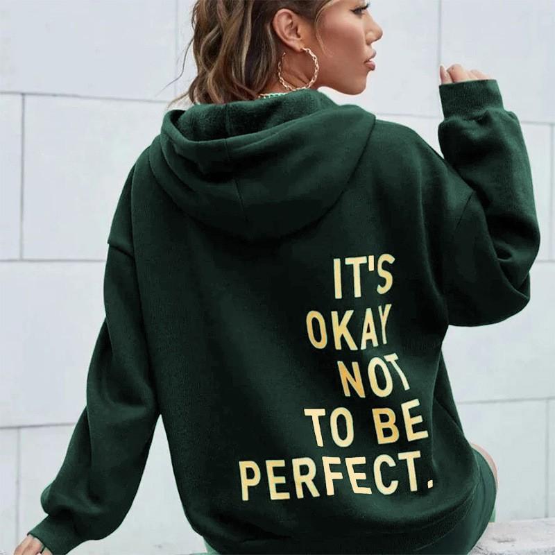 Womens Oversized Hooded Sweatshirt With Letter Print Loose Fit Long Sleeve Casual Streetwear Top