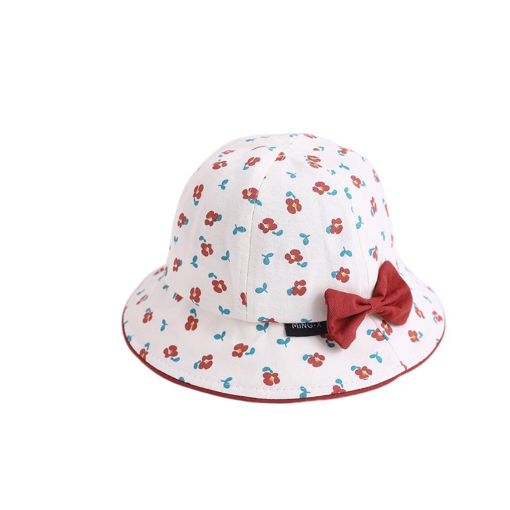 Bowknot Flower Bucket Cap Korean Style Children's Fisherman Hat Baby Shading Hat  Spring/Summer