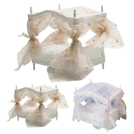 Functional Realistic Cosplay Portable 1/12 Dollhouse Princess-style Bed Accessories Home Decor