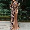 Women Dubai Arabian Floral Print Long Dress Muslim Dress Islamic Long Dress