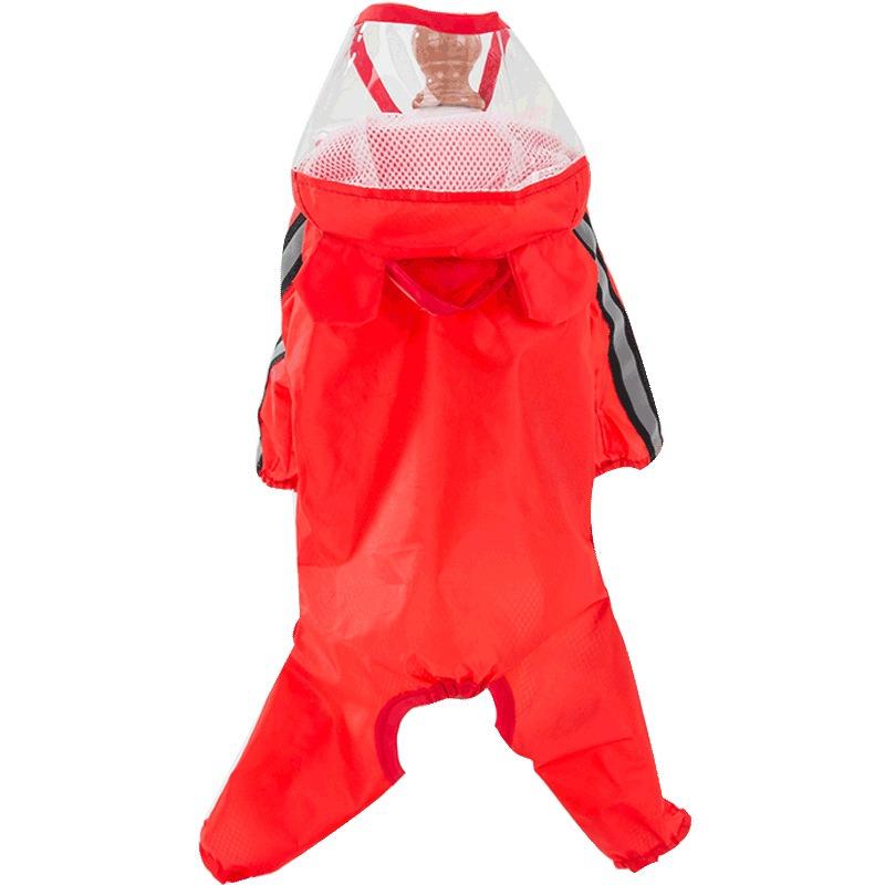 Cartoon Waterproof Pet Raincoat Teddy Four-legged All-inclusive Poncho Medium and Small Dog Rainy Day Out Dog Clothes Summer