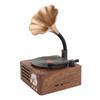 Portable Bluetooth Speaker Wood Grain Vintage Rotatable Record Player Shape Stereo Speaker