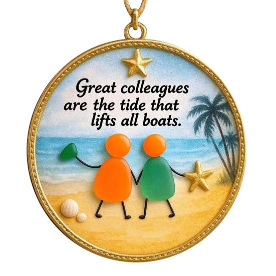 Friendship Sea Glass Christmas Ornament Round/Heart Shaped Friendship Keepsake for Best Friends Handmade Sea Glass Art Hanging Ornament for Christmas