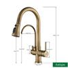 ALENARTWATER Кухонный кран для чистой воды, Вращающийся на 360 градусов кран-фильтр, Выдвижной излив, Смесители, Torneira
