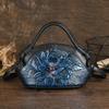 Retro Handbag Handmade Embossed Genuine Leather Women Bag Versatile Cowhide Shoulder & Crossbody Bags