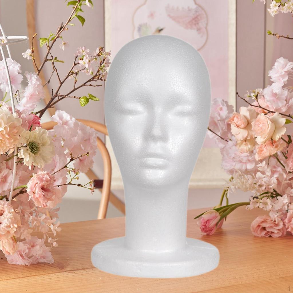 Foam Head Model Hairpieces Display Holder Hat Stand Wig for Mall