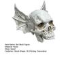 Bat Skull Figure Ornament Realistic Design Resin Hand-painted Gothic Ornament