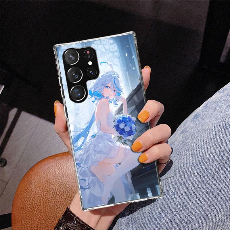 Милый чехол для телефона Furina Genshin Impact для Samsung Galaxy S26 S25 Edge S23 S24 Ultra S22 Plus S21 S20 FE Уникальная крышка Мягкий чехол
