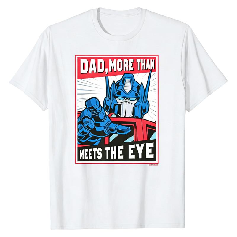 Optimus Prime Fathers Day TShirt Transformers Autobot Graphic Print Crew Neck 100 Cotton Casual Daily Street Fashion Tops