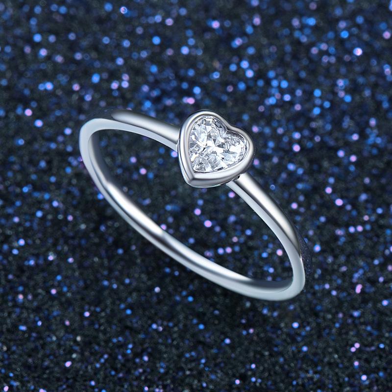 Tancise Classic 925 Sterling Silver Zircon Ring Ladies Jewelry Wedding Promise Party Gift
