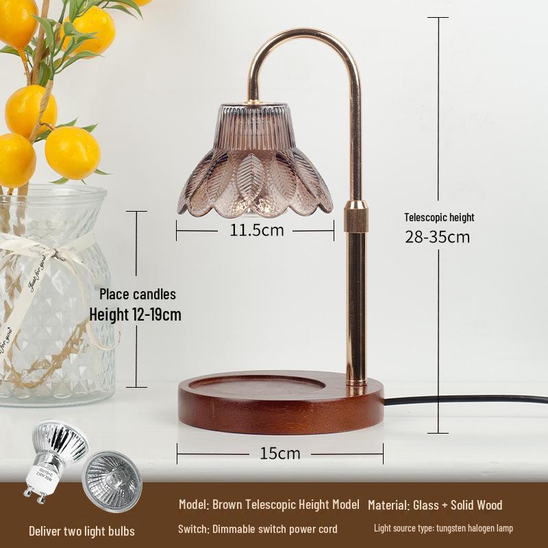 Retro Glass Aromatherapy Wax Melt Lamp - Flameless Scented Bedroom Night Light Desk Decor