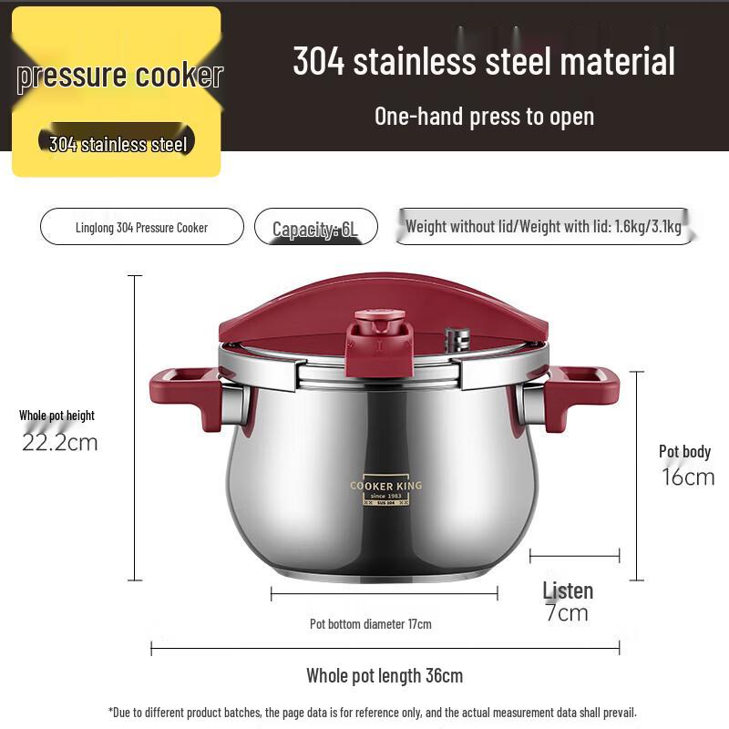 COOKER KING 304 Stainless Steel Adjustable Pressure Cooker