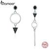 BAMOER 925 Sterling Silver Geometric Dangle Earring Triangle Circle Drop Earrings For Women Wedding Original Jewelry