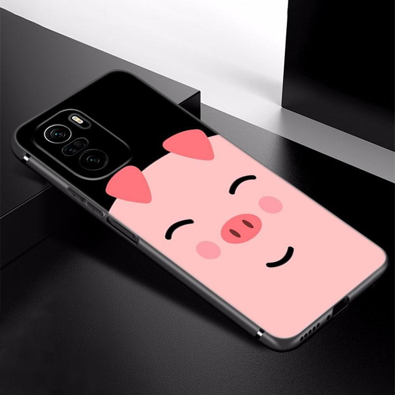 Розовый забавный чехол для телефона со свиньей для Xiaomi Redmi Note 5 6 9T K20 K40 K50 Pro 7A 8A 9A 9C 9i 10A 10C A1 S2, мягкий черный чехол из ТПУ