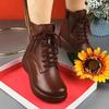 Women's Velvet Martin Boots - 2024 Soft Leather, Thick Platform, Height-Enhancing, Short Style for Autumn/Winter