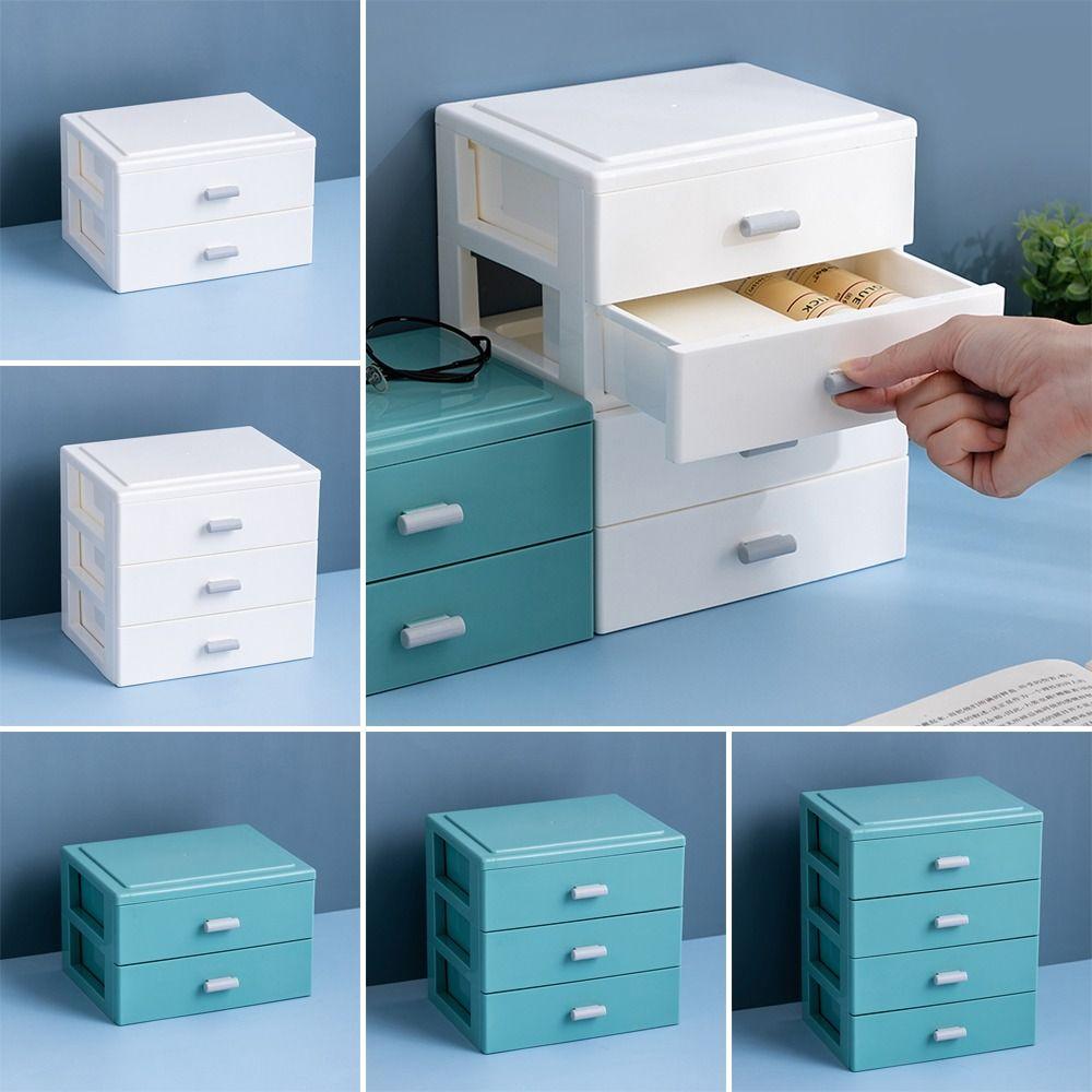 Colorful Handle Box Large Capacity Cosmetics Storage Portable Desktop Storage Box Home Office