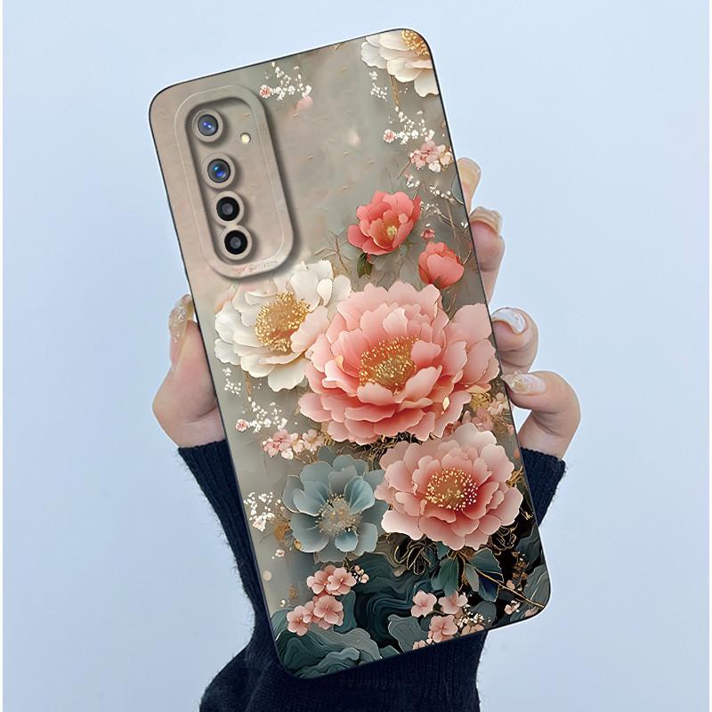 Чехол для телефона Realme 6 Чехол Realme 6s Модный Простота Масляная живопись Цветок Мягкий Жидкий силикон Оболочка Для Realme 6 Pro Funda