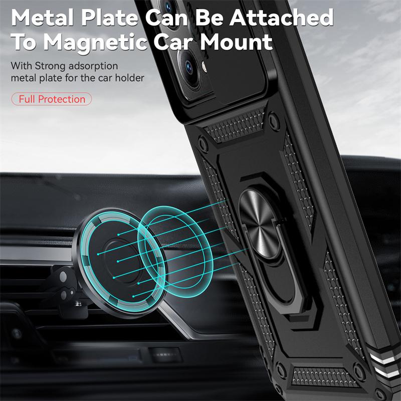 Противоударный чехол Armor для Xiaomi Poco X5 Pro PocoX5 5G с автомобильным магнитным кольцом-подставкой и защитой объектива для Poko Little X5Pro X 5 Pro