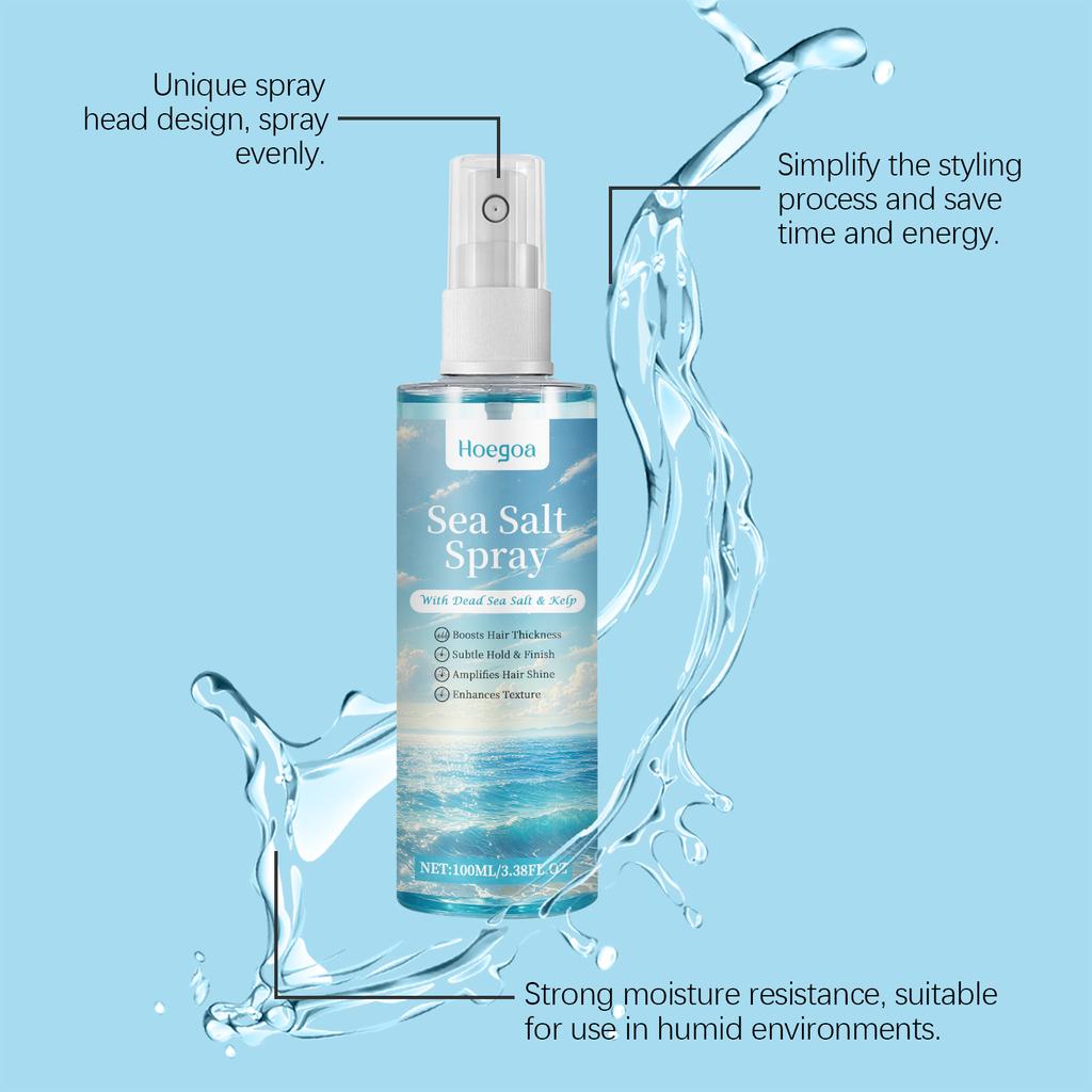 Спрей для укладки волос с морской солью Сильная фиксация Глубокое питание Легкое очищение Утолщающий Кудрявый Уменьшает сухость Поддерживает гладкость Спрей для ухода за волосами