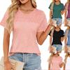 Летняя женская футболка с короткими рукавами, новая модная однотонная футболка с круглым вырезом, плиссированная футболка, женская свободная повседневная простая футболка, базовая женская одежда 3583