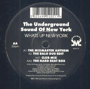 12-дюймовая пластинка UNDERGROUND SOUND OF NEW YORK - Whats Up New York MAR5T Маримба 1995 США Танцевальная и Электронная Б/У