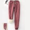 Winter Thicken Plush Sport Pants Women Drawstring Elastic Waist Harem Pants Woman Casual Sweatpants Ladies