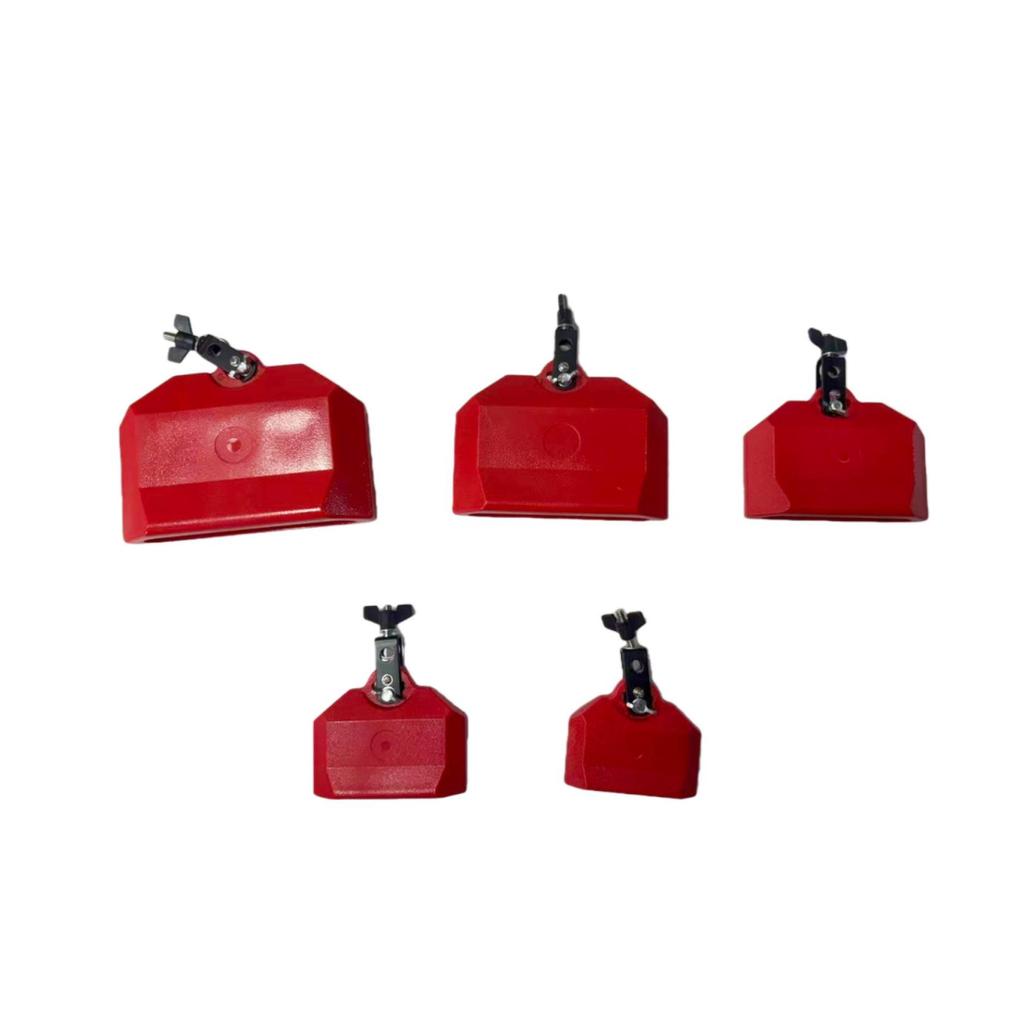 Dual-Tone Wooden & Plastic Fish Clappers with Stand - Red & Blue, High & Low Pitch Percussion Instrument