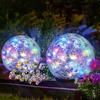 Solar Garden LED Glass Globe Lights, Cracked Glass Decorative Lights, Outdoor Waterproof, For Patio Lawn Gazebo Tabletop Holiday Event Decoration